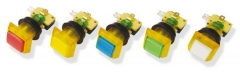 PUSH BUTTON WITH SWITCH AND LAMP 35*35MM (GOLDEN)